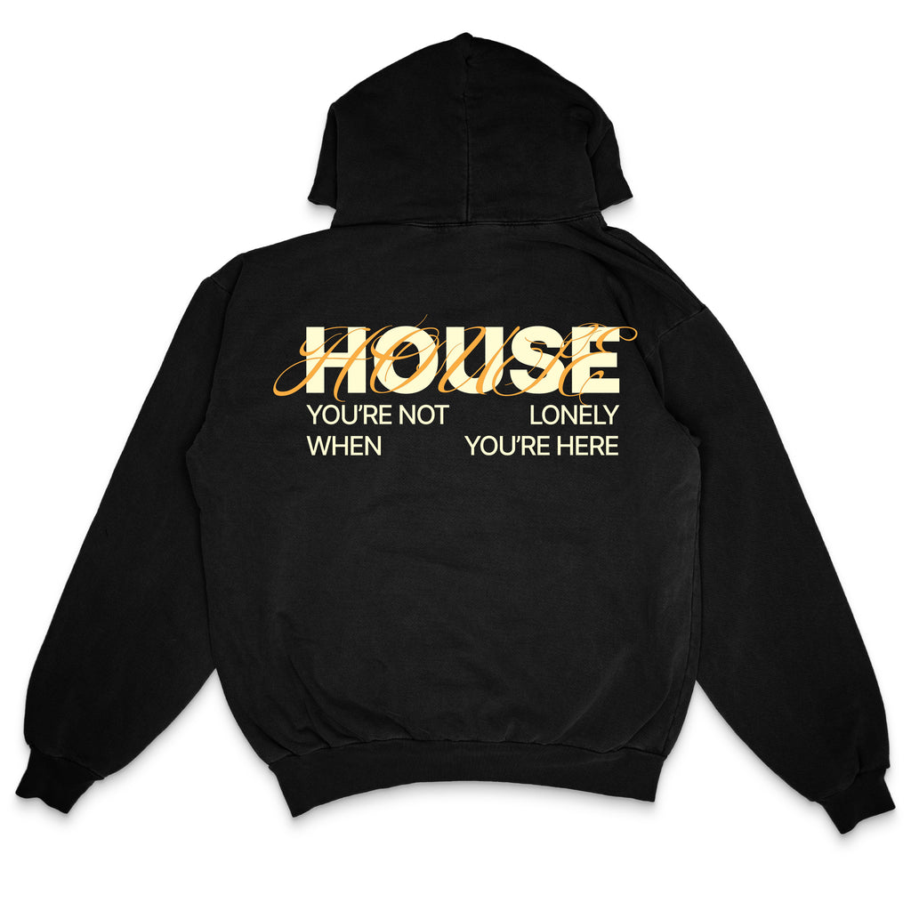 HOUSE OF HARLŌW HOODIE (14 OZ. BLACK/CREAM)