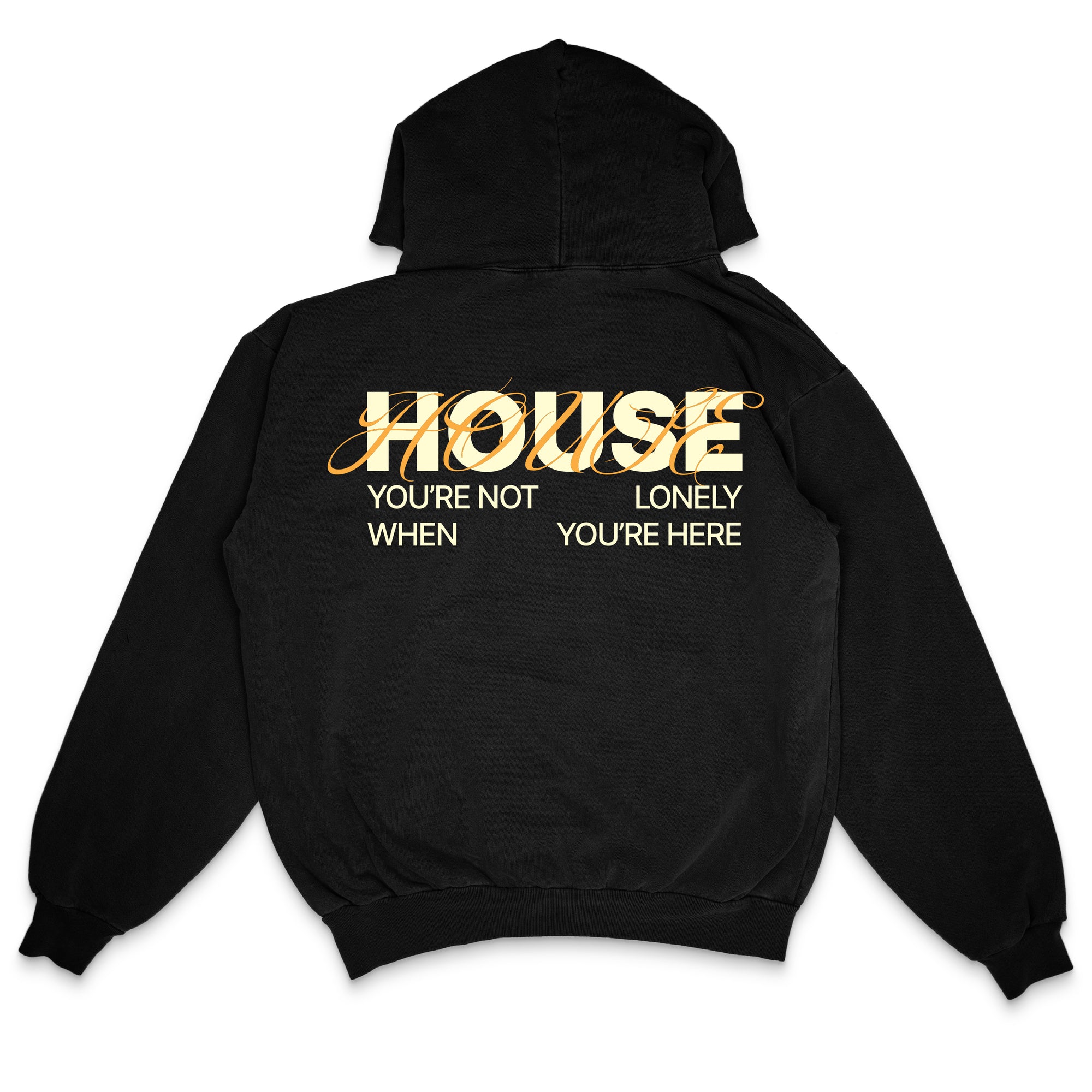 HOUSE OF HARLŌW HOODIE (14 OZ. BLACK/CREAM)